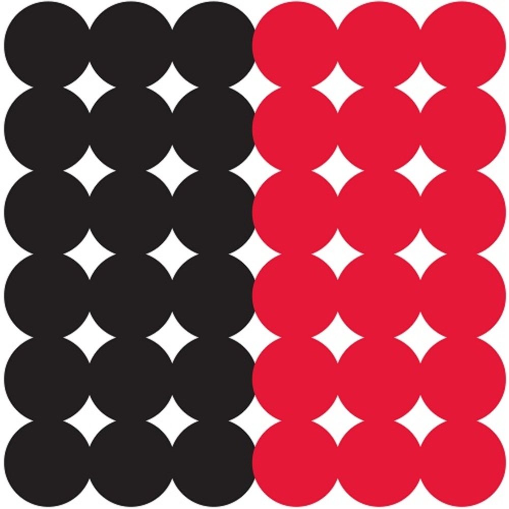 Birchwood Casey 1" Dirty Bird Adhesive Red/Black Target Repair Pasters for Indoor and Outdoor Use, 432 Targets (216 - Red, 216 - Black)