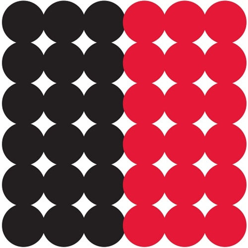 Birchwood Casey 1" Dirty Bird Adhesive Red/Black Target Repair Pasters for Indoor and Outdoor Use, 432 Targets (216 - Red, 216 - Black)