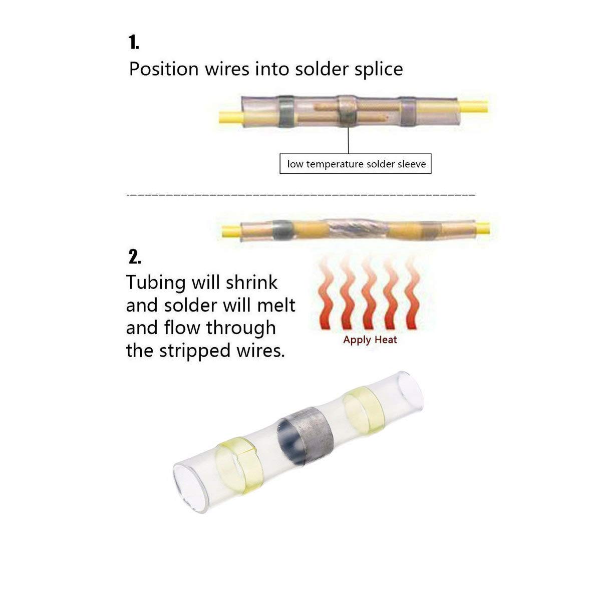 Metra Heat Shrink Yellow Butt Connector W/Solder 12/10 Ga - 10Pk InstallBay
