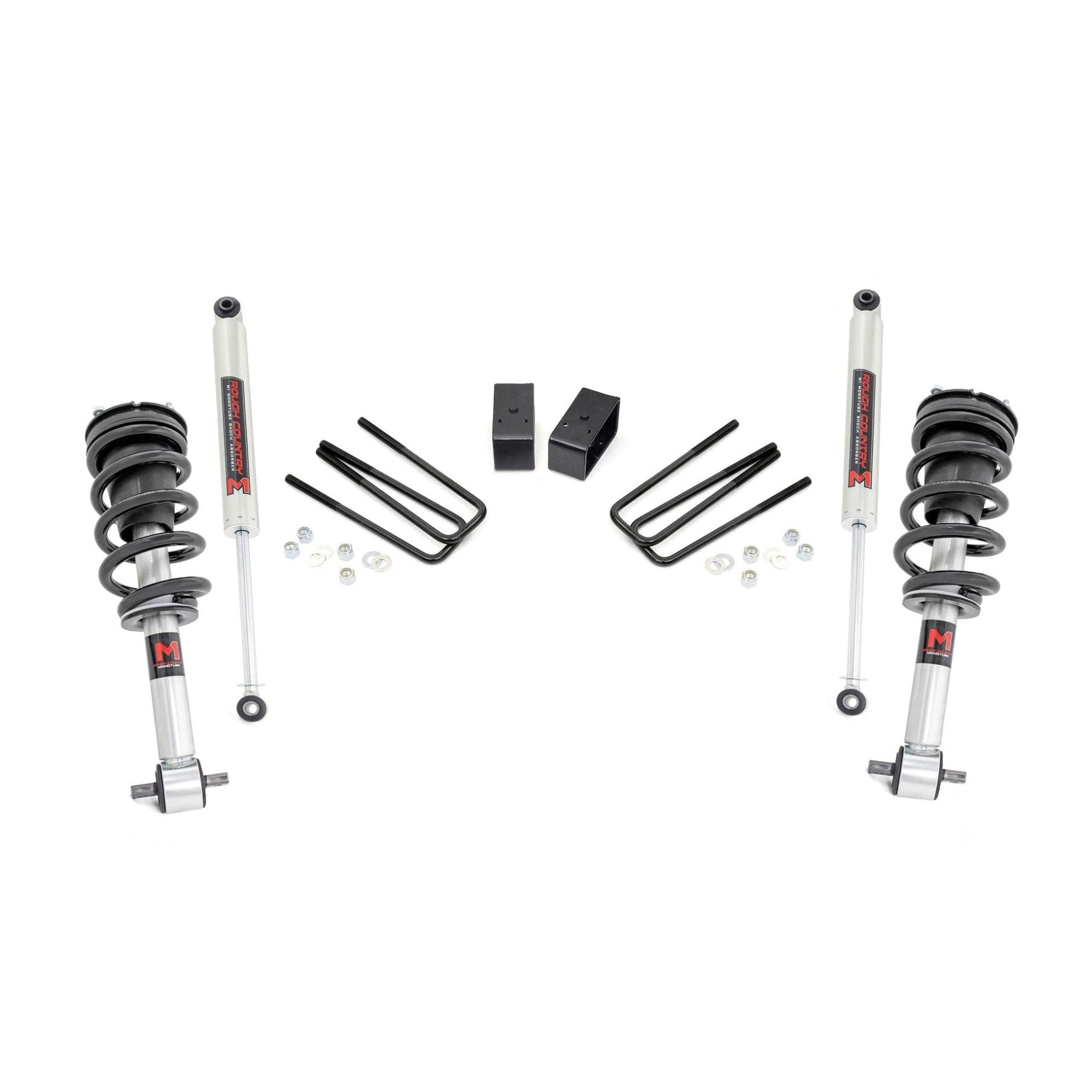 3.5" Rough Country Suspension Lift Kit with M1 Struts/M1 Rear Shocks for Chevy Silverado & GMC Sierra 1500 (2007-2013) 2WD