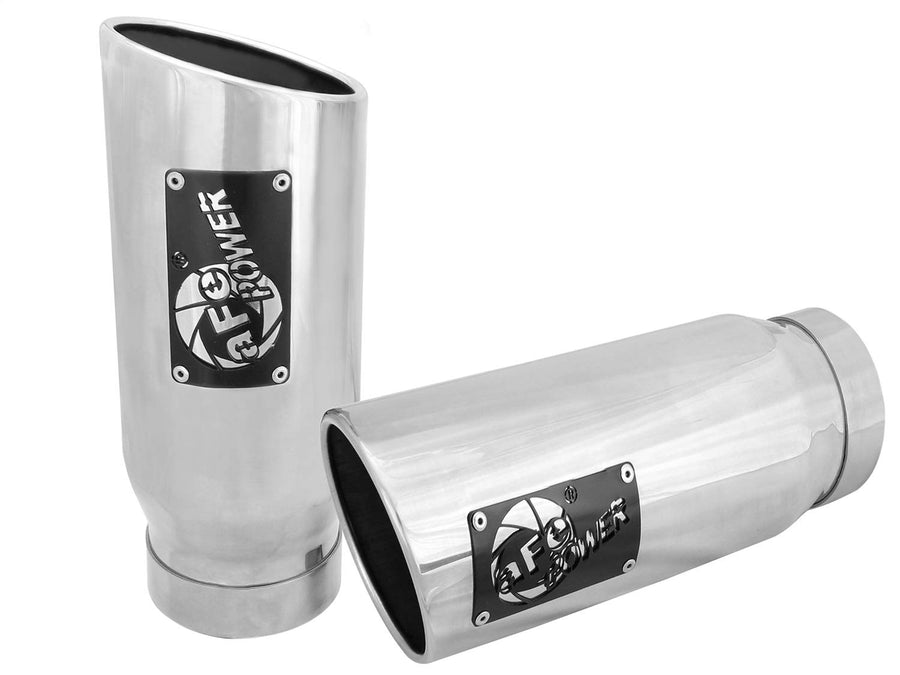 MACH Force-Xp aFe Power 49T40506-P12 Clamp-on Polished Pair Exhaust Tip 409 Stainless Steel