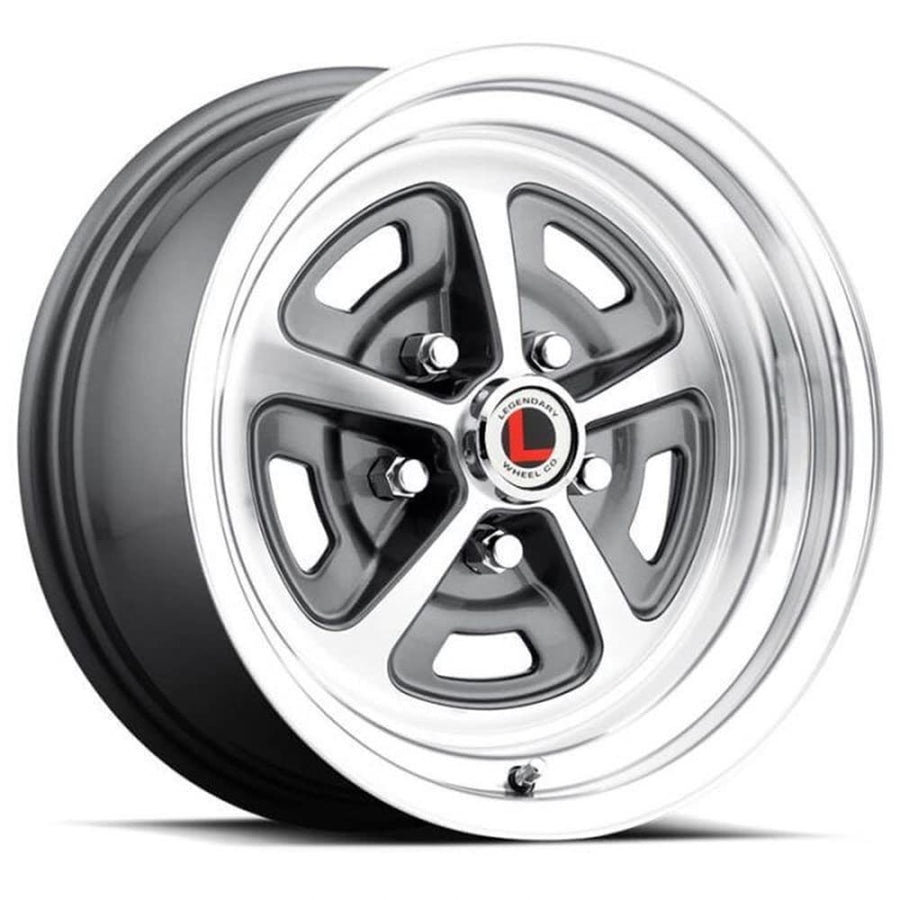 Magnum Legendary Wheels 500-15 x 7 in. - 5 x 4.5-4.25 bs - Charcoal/Machined