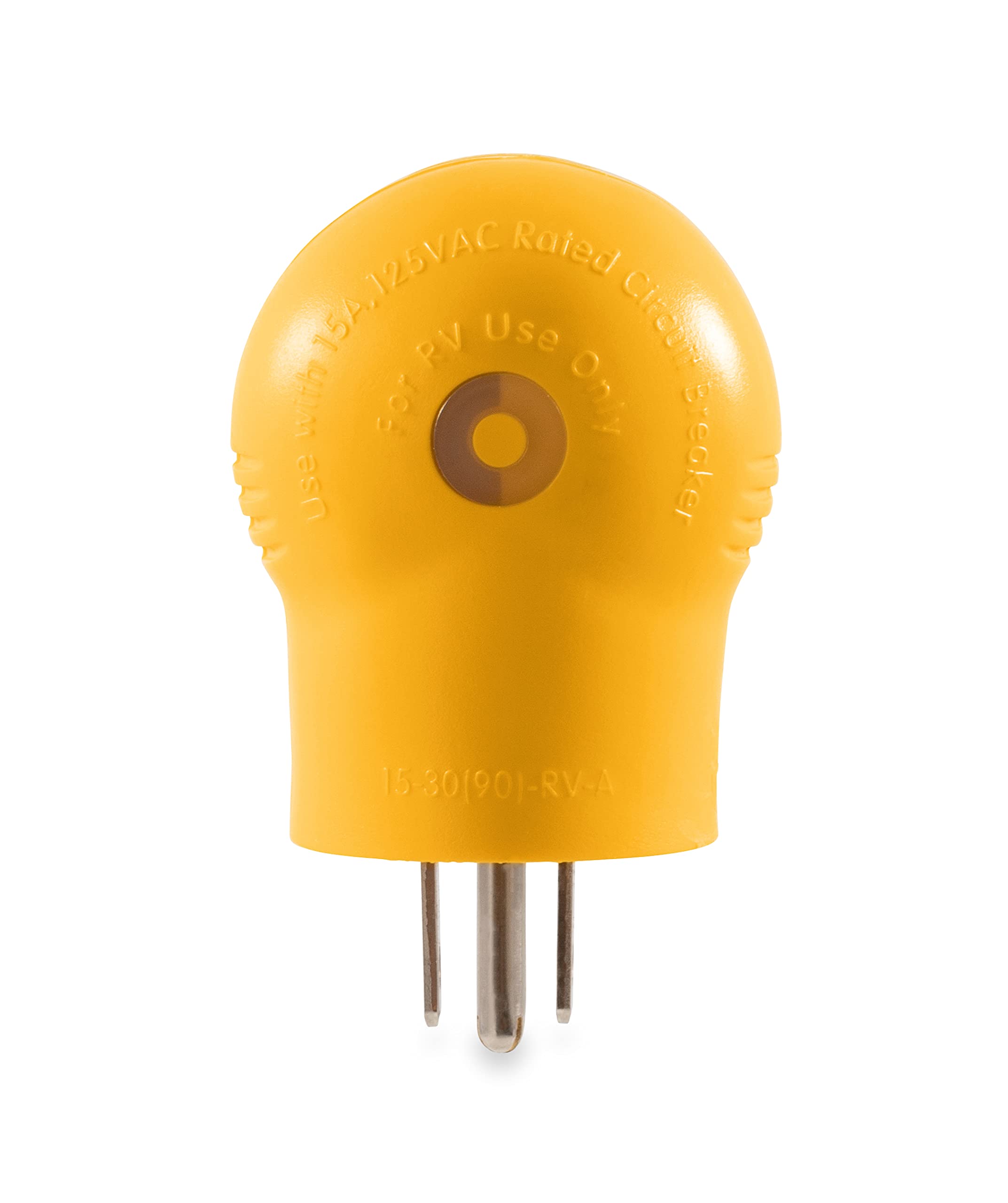 Camco 15 AMP Male / 55325 30 AMP Female 90 Degree Electrical Adapter, Yellow