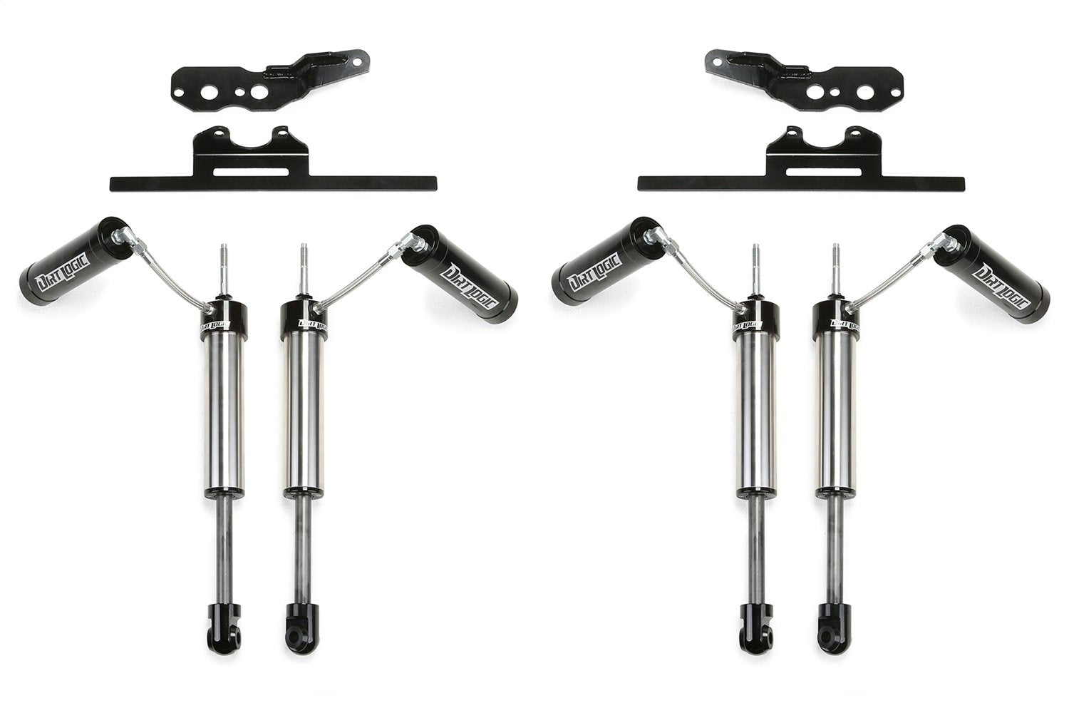 Fabtech Dual Shock System FTS21244 For 6 in. RTS System Incl. Dirt Logic 2.25 Shocks Black