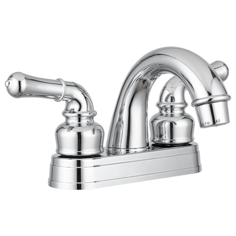 Dura Faucet RV Bathroom Sink Faucet DF-PL620C-CP - Smooth Turning 2-Lever (Chrome)