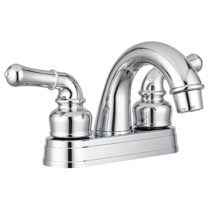 Dura Faucet RV Bathroom Sink Faucet DF-PL620C-CP - Smooth Turning 2-Lever (Chrome)
