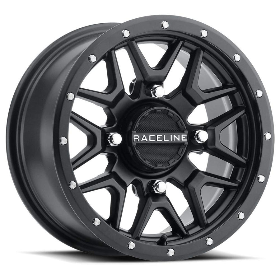 Krank Wheel Raceline-14x7-6+1 Offset-4/156 Black Wheel with Aluminum (14 x 7. inches /1 x 1 mm, 38 mm Offset)