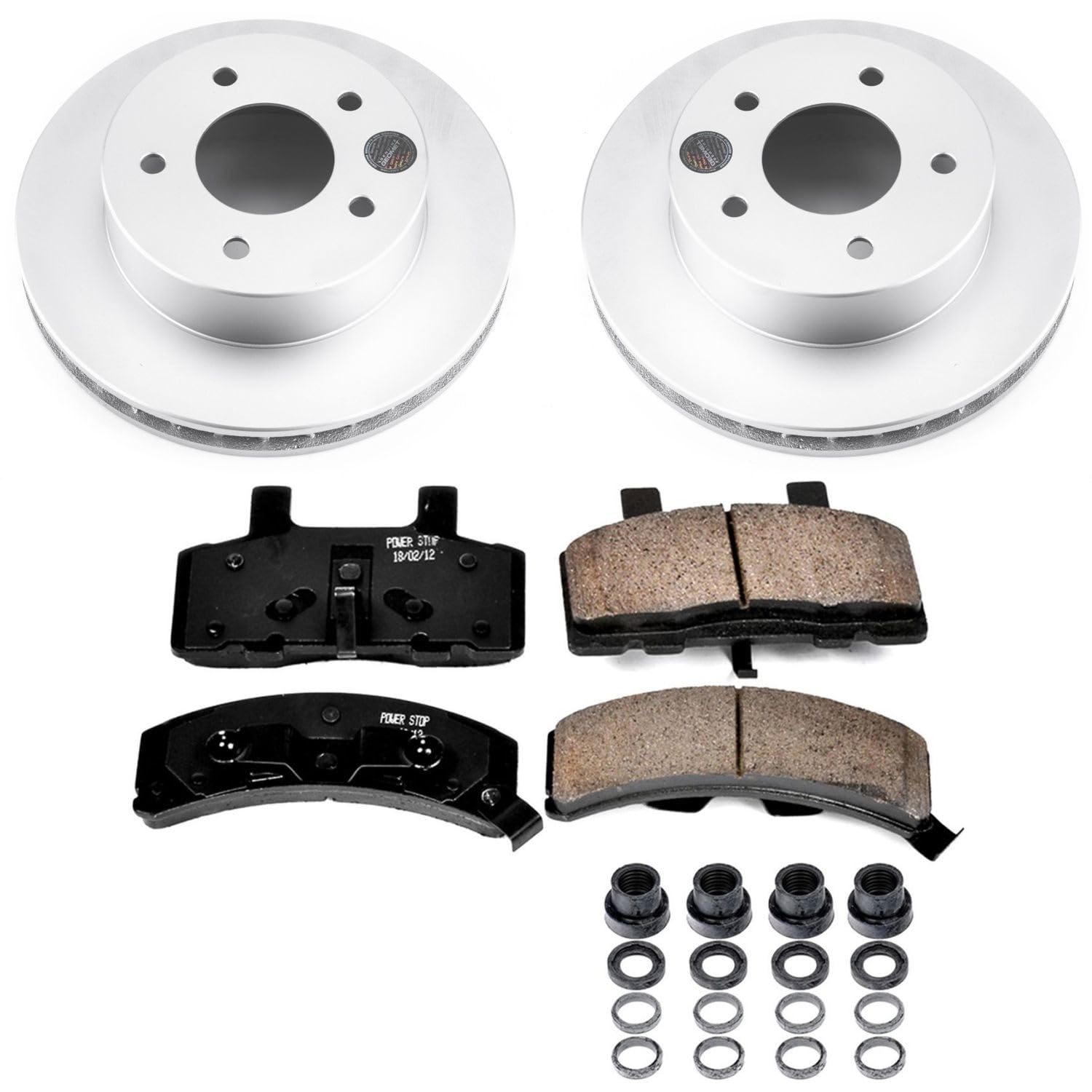 Power Stop Coated Brake Rotors and Z17 Ceramic Brake Pads Kit For Chevrolet Astro 1990-2002, GMC Safari 1990-2002 [Model Specific]