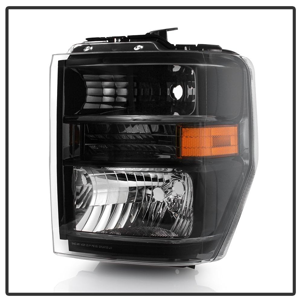 ( POE ) Ford E150 E250 08-14 / E350~E450 SuperDuty 08-19 / E550 08-17 / F650 F750 Crystal Headlights 16-17 - Low Beam-H13(Included) ; High Beam-H13(Included) ; Signal-3157A(Included) - OE SET Black