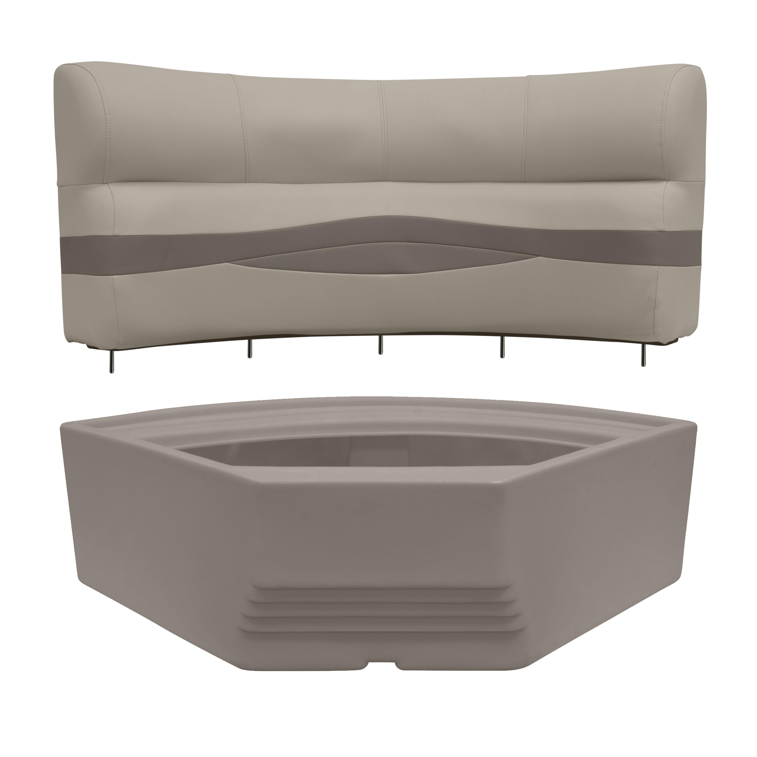 Premier Series Wise BM11002-1749 32" Bow Radius Corner Pontoon Seat Cushion Set, Mocha Java/Café/Mushroom