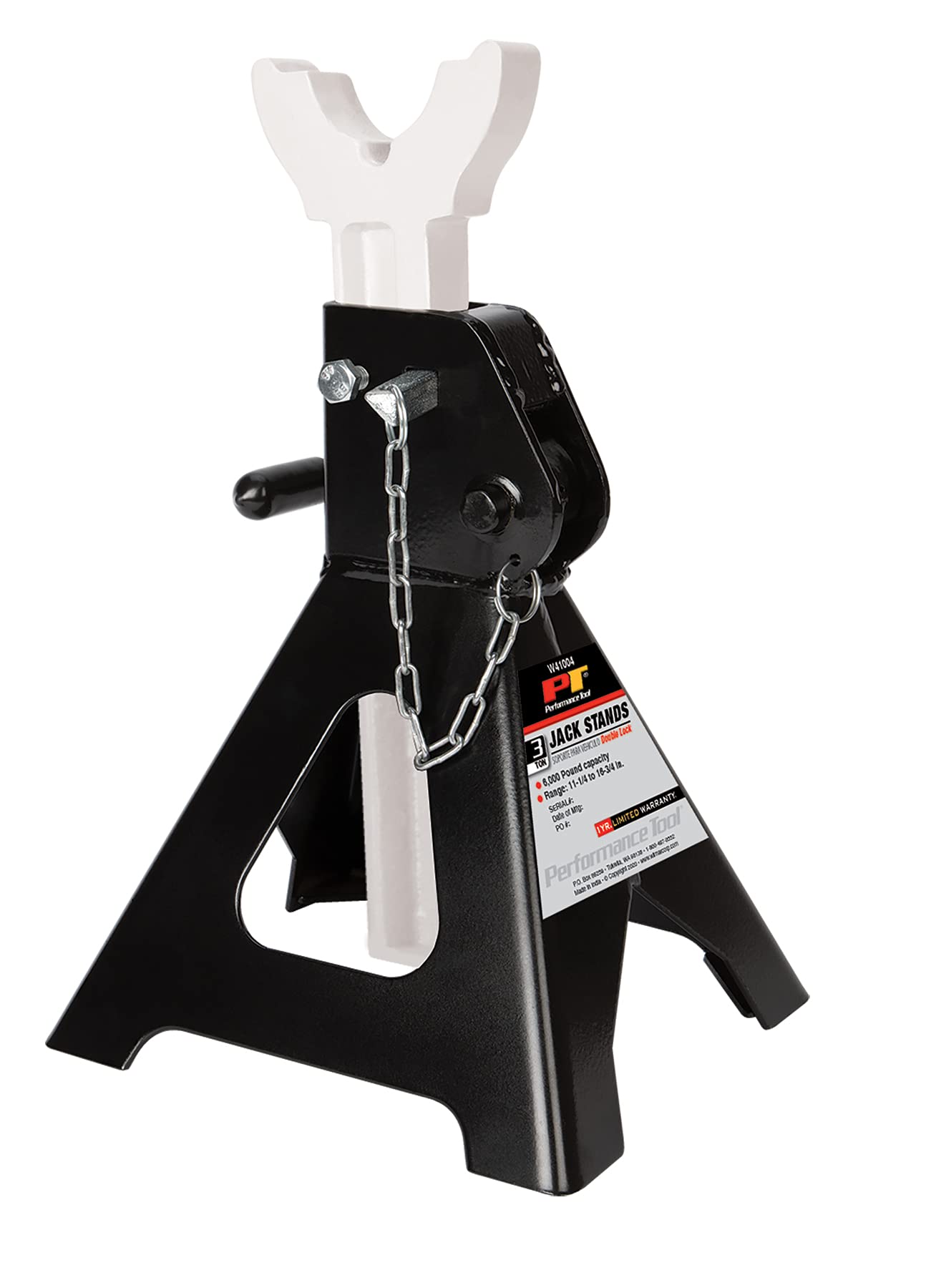 Heavy Duty Performance Tool W41004 Steel Jack Stands with Self-Locking Rachet and Double-Locking Pin, 3 Ton Capacity (Pair)