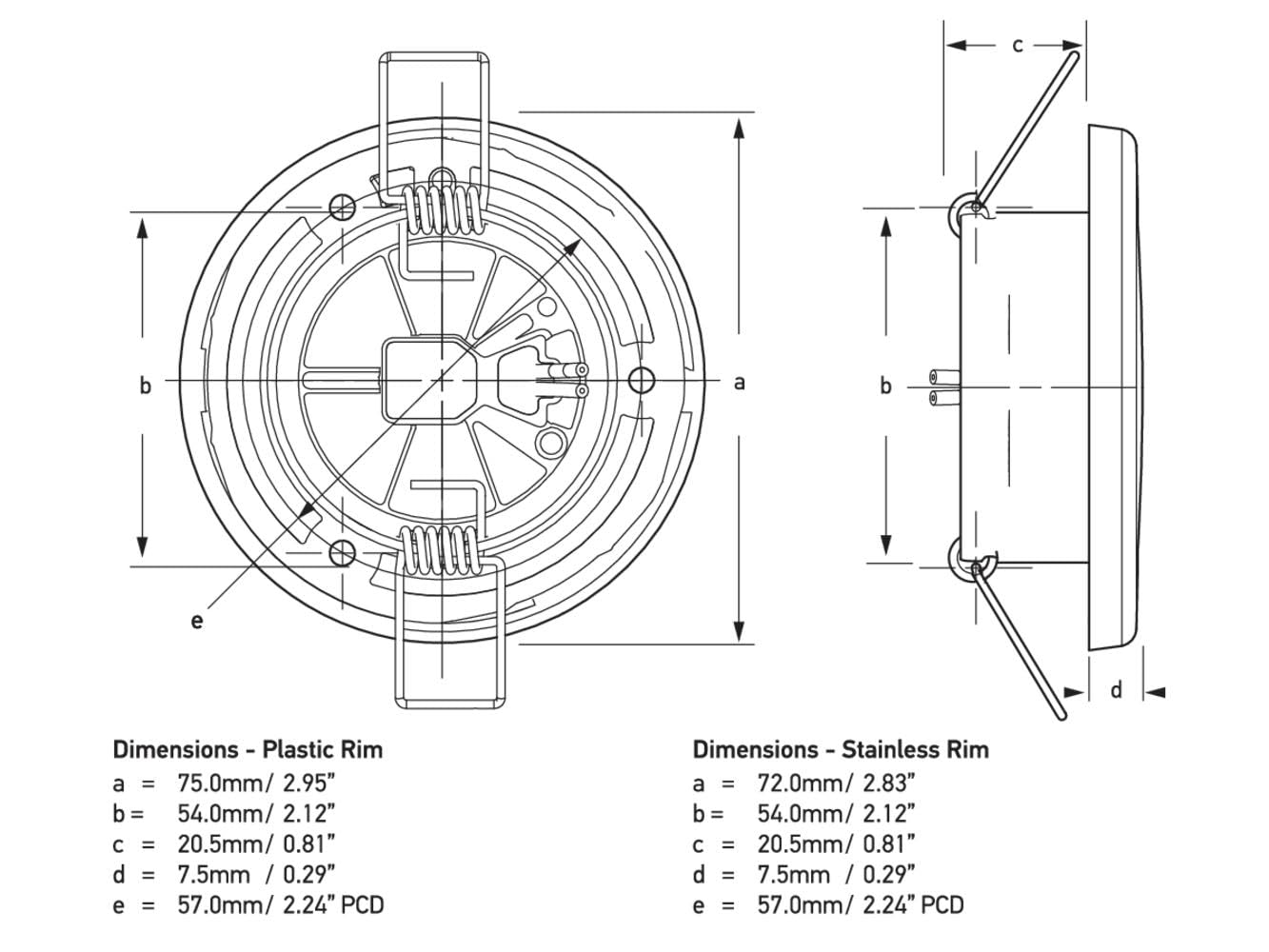 Hella Marine 3" Round EuroLED 75 Spring Mount Down Light - Warm White LED - Stainless Steel Rim - 12V
