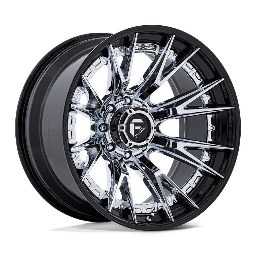 FUEL OFF-ROAD FC402 22X10 CATALYST 8X6.5 4.79-18mm CHROME WITH GLOSS BLACK LIP - FC402PB22108018N