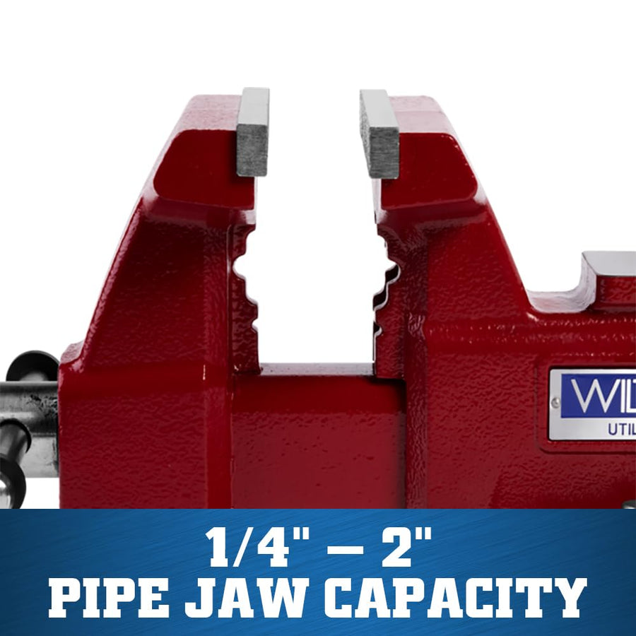 Utility Wilton Bench Vise, 6-1/2” Jaw Width, 6" Jaw Opening, 4" Throat (Model 676U)