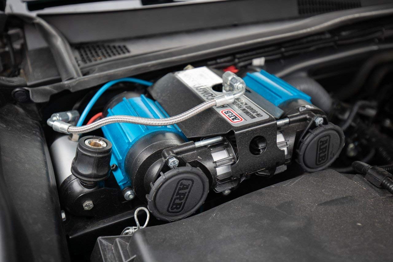 ARB CKMTA12 On-Board '12V' Twin High Performance Air Compressor, Ideal for Air Lockers Locking Differentials, Tire Inflator, Air Horn, Air Tools and Pneumatic Tools.