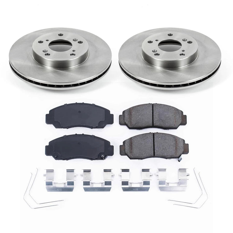 POWERSTOP Autospecialty Front Stock Replacement Brake Pads and Rotors Brake Kit For Honda Civic 2006-2011 [Vehicle Specific]