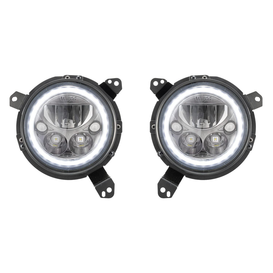 Vision X Lighting Headlight XIL-7RDBKITJL, Black Chrome w/White Halo (Compatible with 2018+ Jeep JL/JT)