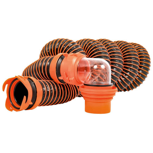 15' RhinoEXTREME Sewer Hose Kit w/SwivelFit,4N1,Elbow,Caps