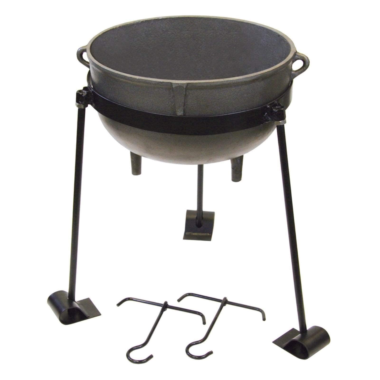 5 Gallon Bayou Classic Cast Iron Jambalaya Pot, with Lid & Stand, Black
