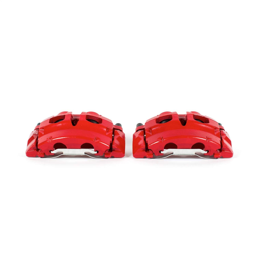 Power Stop Pair of High-Temp Red Powder Coated Front Calipers For Ford Expedition 2007-2009, Lincoln Navigator 2007-2009 [Model Specific]