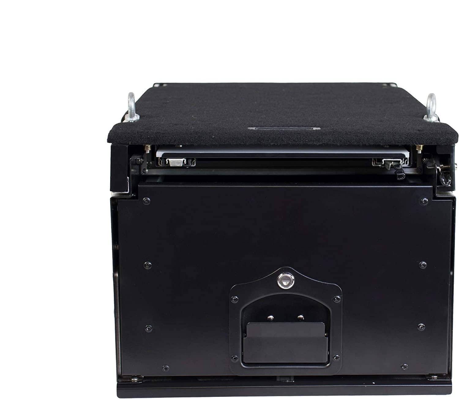 Cargo Box Overland Vehicle Systems with Slide Out Drawer & Working Station - Black Powder Coat