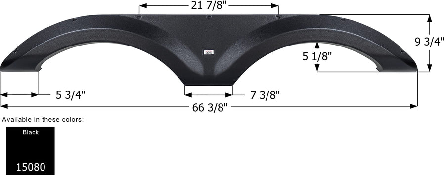 Fender Skirt ICON 15080, Tandem, Jayco, FS5080, Black