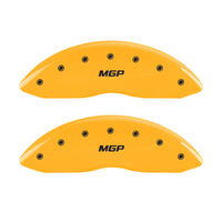 Caliper Covers MGP 23211SMGPYL Cover, Set of 4 (Yellow Engraved Front and Rear: MGP Powder Coat Finish Black Characters)