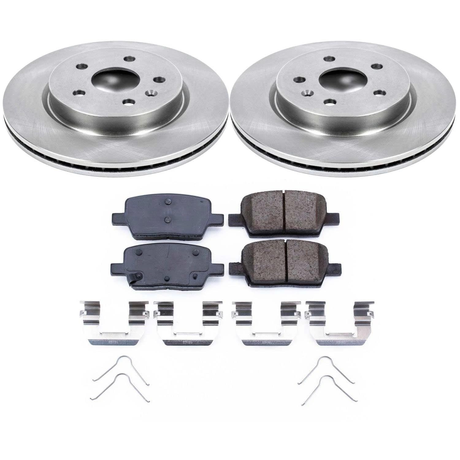Power Stop KOE7289 Rear Replacement Brake Kit-OE Brake Rotors & Ceramic Brake Pads For Cadillac CT6 2016-2019, Chevrolet Camaro 2016-2021 [Model Specific]
