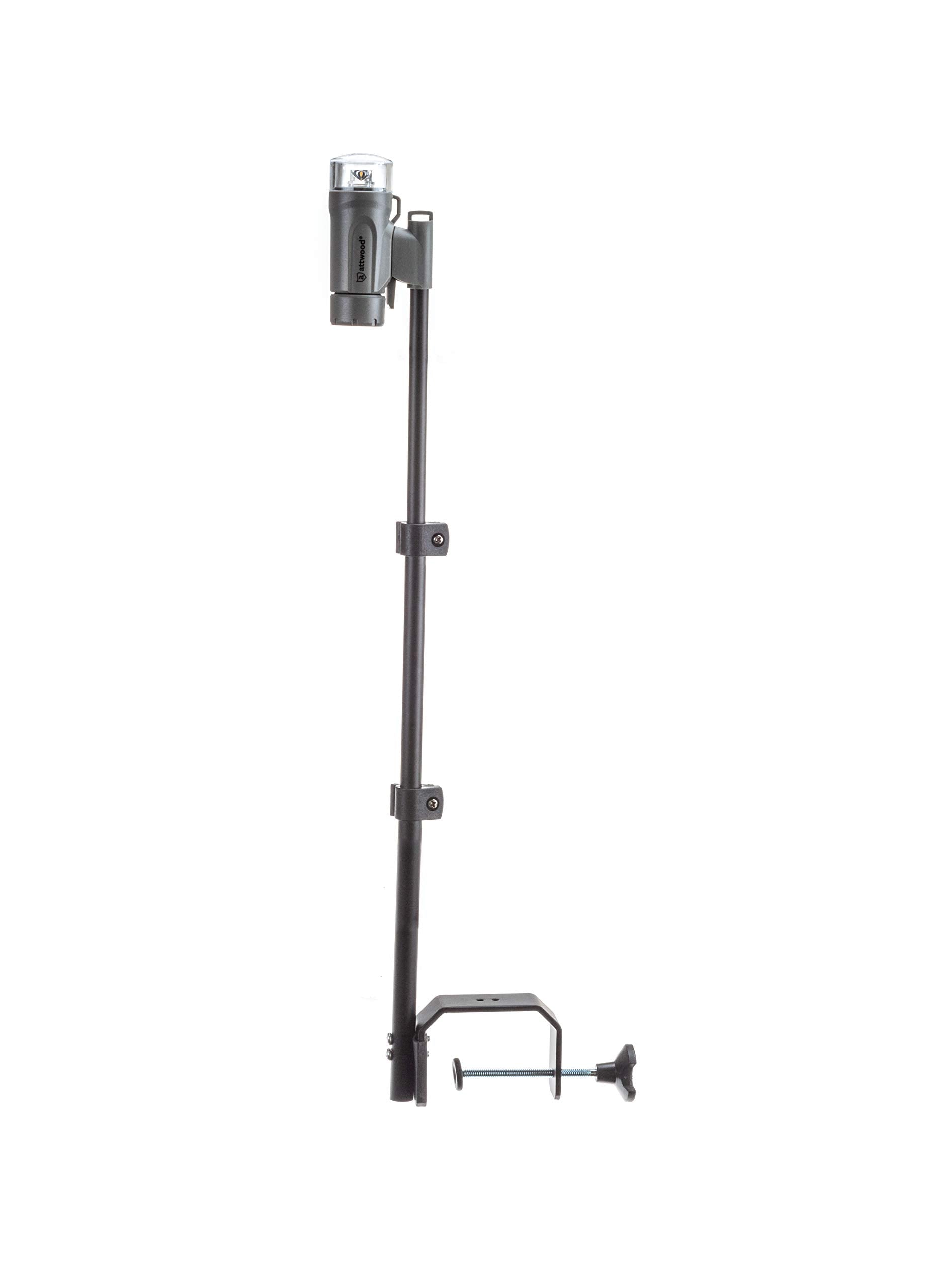 Portable Navigation Light Kit Attwood 14194-7, LED Bow Light, LED Stern Light, C-Clamp Mount, Marine Gray