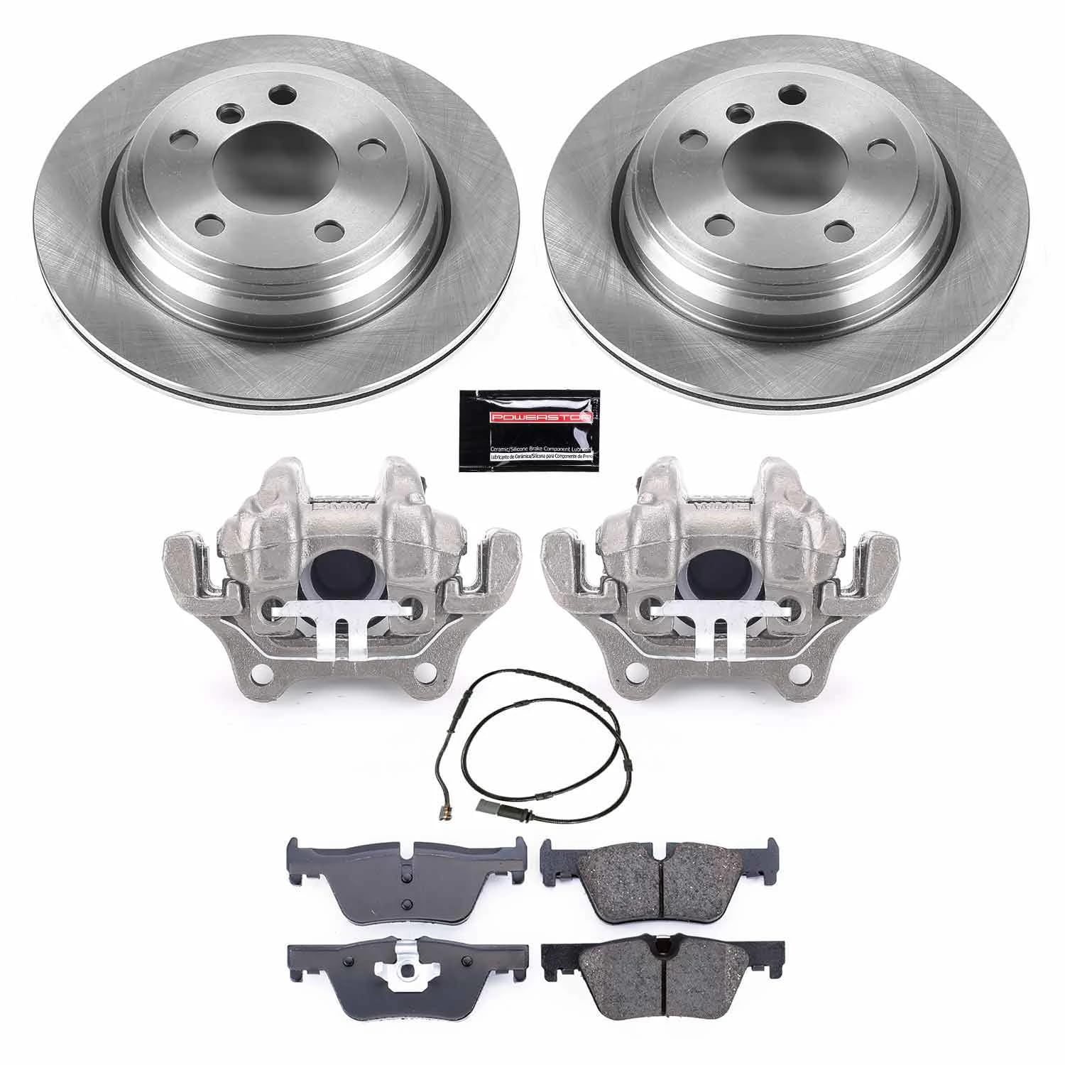 Power Stop Autospecialty KCOE6852 Rear Stock Replacement Caliper Kit- OE Rotors, Ceramic Brake Pads, Calipers