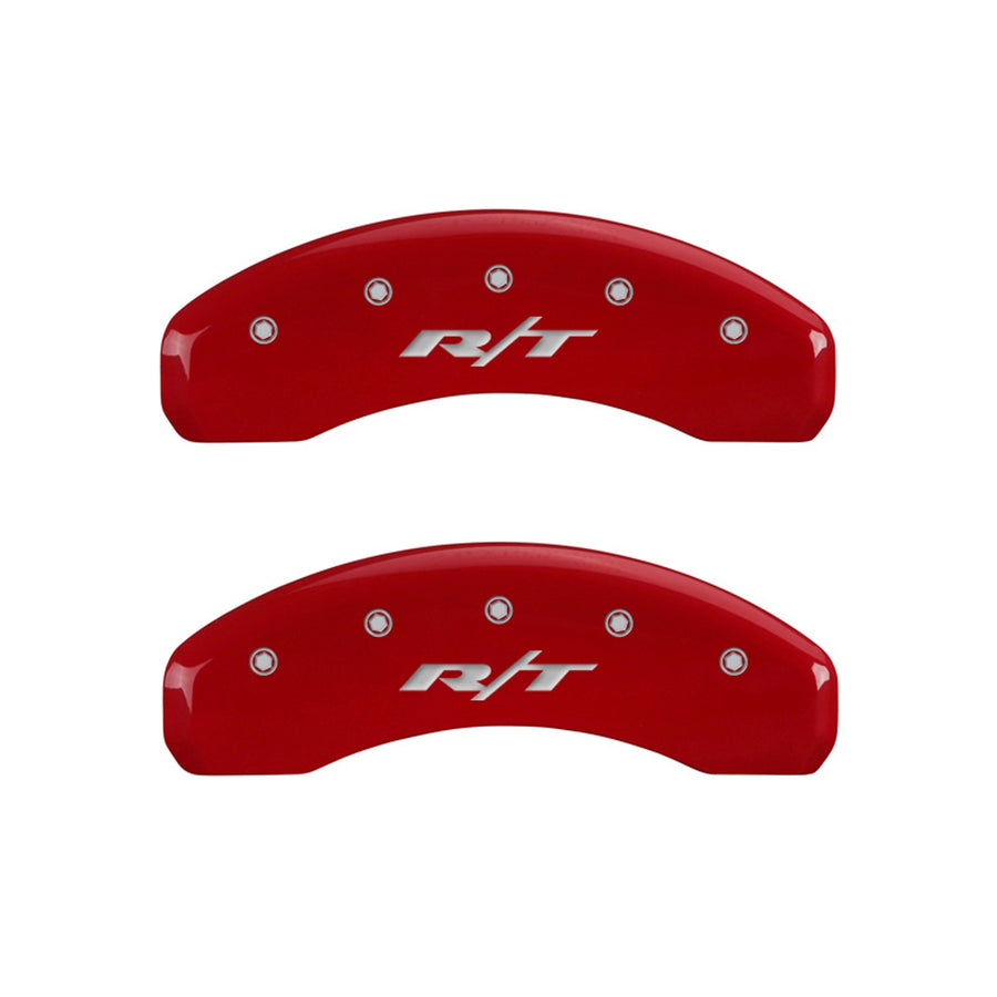 MGP 12200SRT1RD Red Brake Covers Caliper Fits 2011-2019 Dodge Journey/Grand Caravan (Dual Piston Front Caliper) 'RT' Engraved (Front/Rear Covers; Set of 4)