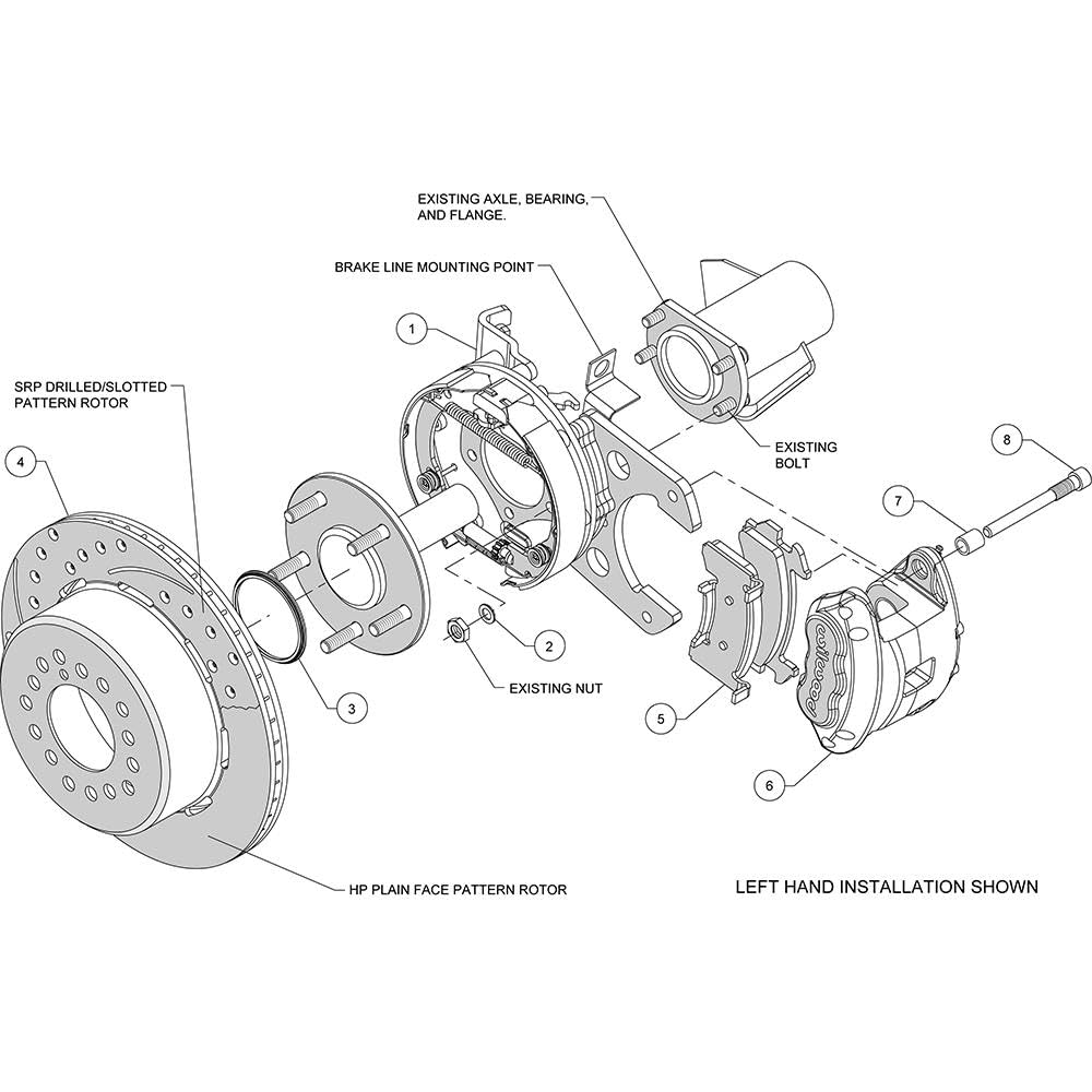 P/S Park Brake Kit, D154 Drilled