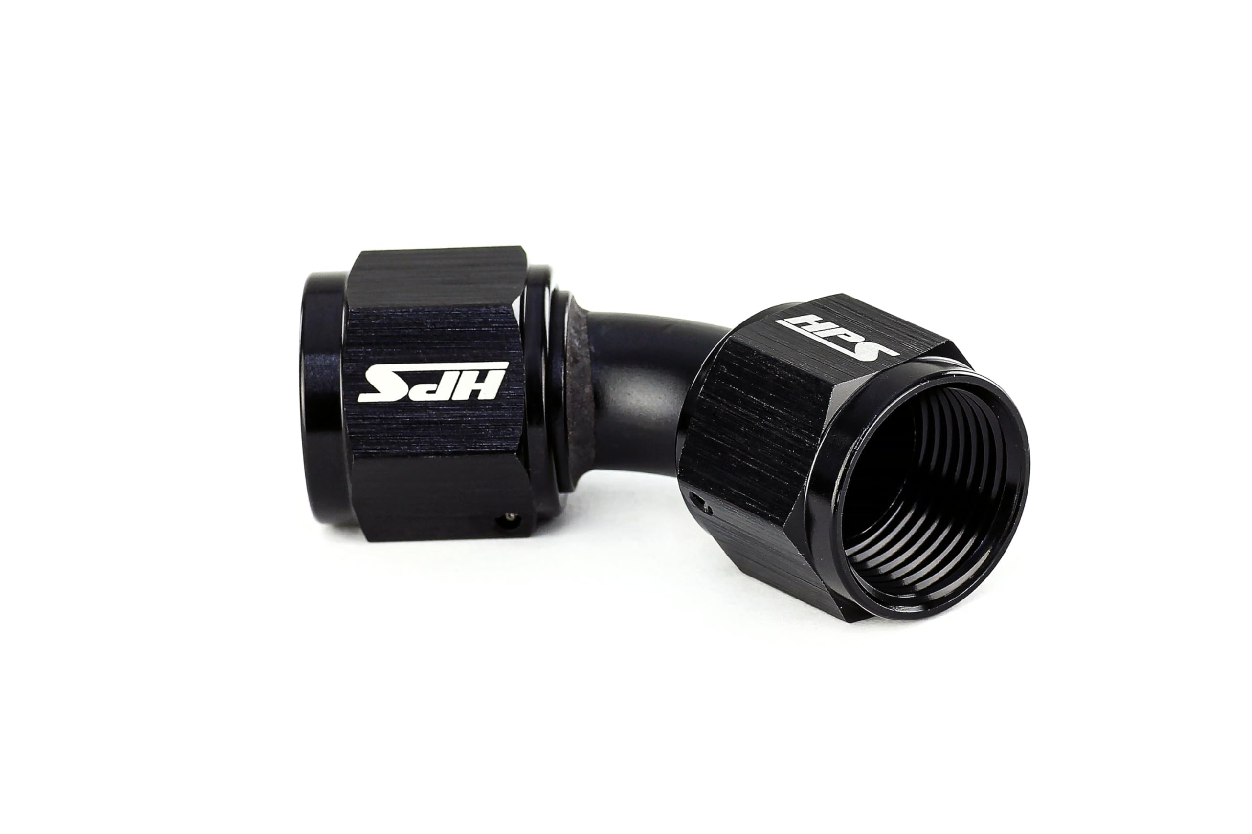 AN9451-08 HPS AN Female to Female Swivel Coupling Adapter Fitting, Aluminum, Size: AN-8, Angle: 45 degree, Black