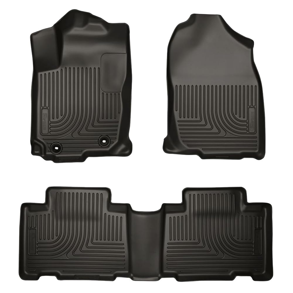 Weatherbeater Husky Liners Floor Mats | Fits 2014 - 2019 Toyota Corolla | Front & 2nd Row, 3-pc Black - 99531
