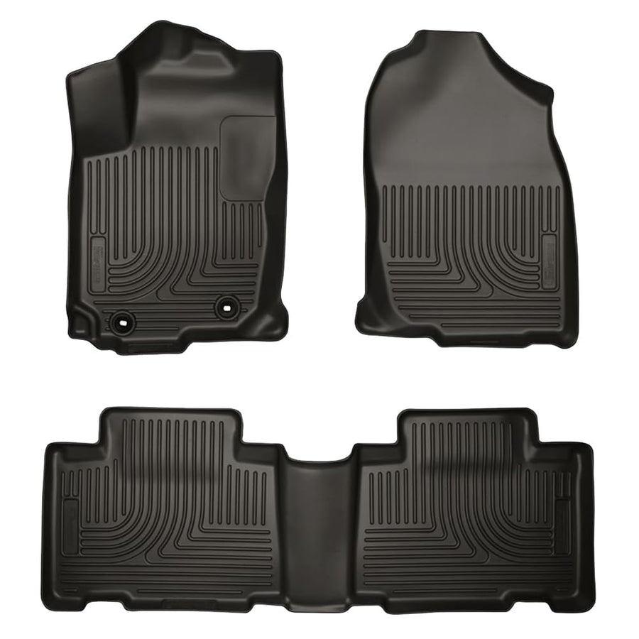 Weatherbeater Husky Liners Floor Mats | Fits 2014 - 2019 Toyota Corolla | Front & 2nd Row, 3-pc Black - 99531