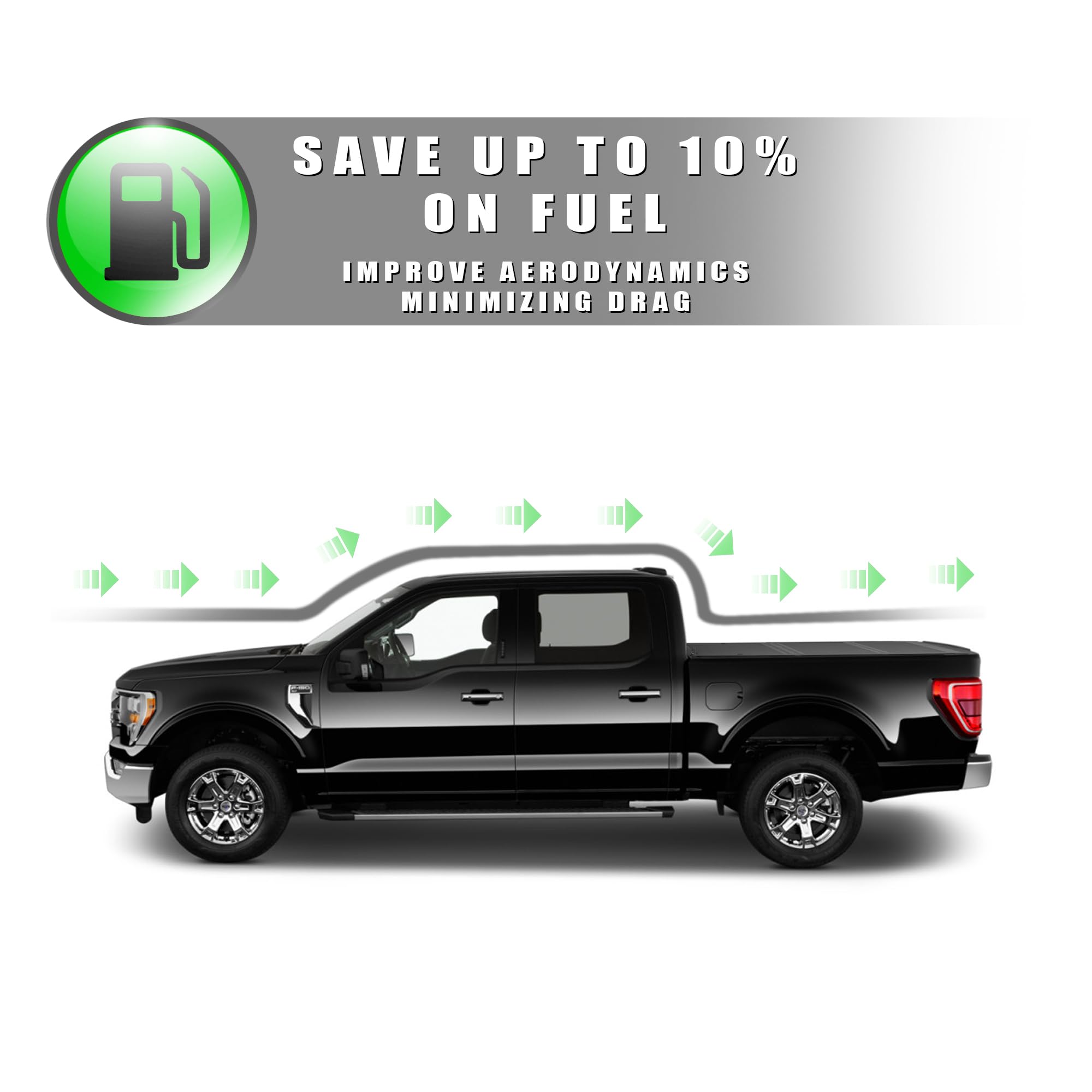 Low Profile Armordillo Hard Tri-Fold for 2015-2024 Ford F150 F-150 Bed Tonneau Cover / 2017-2024 Ford Raptor Bed Tonneau Cover fits 5.5 Ft (66") Bed | CoveRex TFX | 7162198