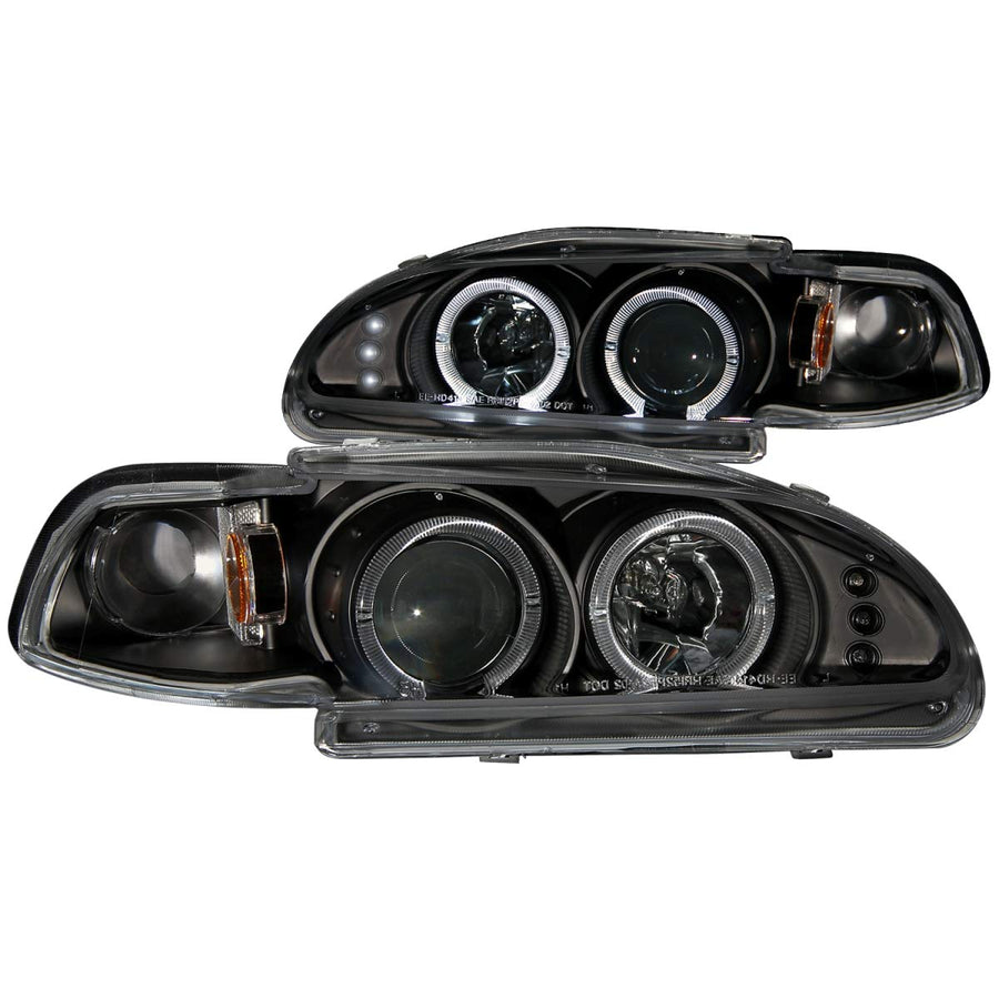 Projector Halo Headlight AnzoUSA 121320 Black for Honda Civic - (Sold in Pairs)