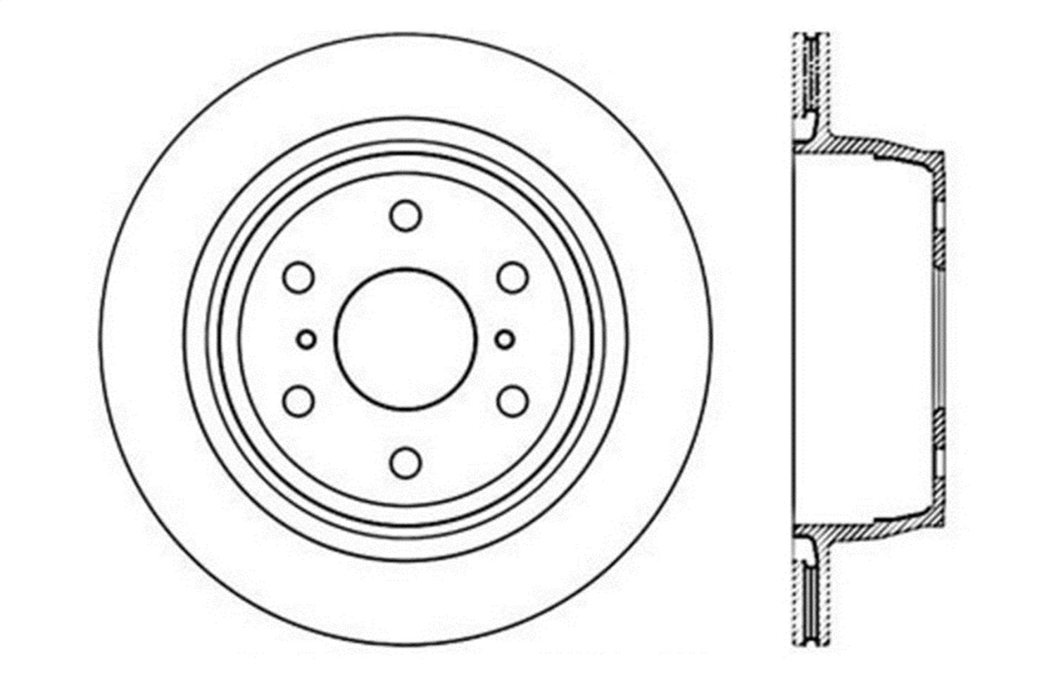Sport Drilled/Slotted Brake Rotor StopTech 127.66065L (Rear Left), 1 Pack