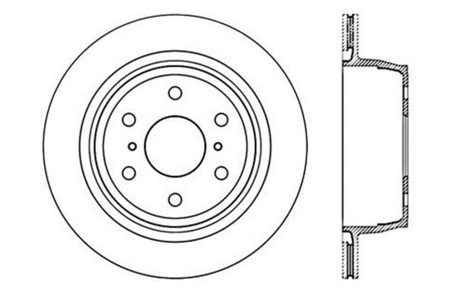 Sport Drilled/Slotted Brake Rotor StopTech 127.66065L (Rear Left), 1 Pack