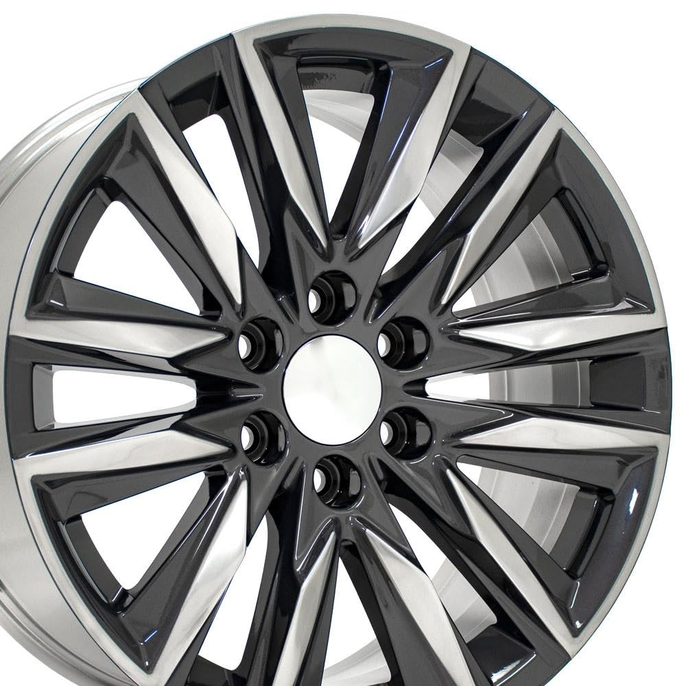 20 Inch OE Wheels CA91 Rim Fits Escalade Sport Style 20x9 Gloss Gunmetal with Polished Face - Hollander 4869 (1)