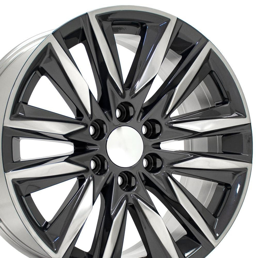 20 Inch OE Wheels CA91 Rim Fits Escalade Sport Style 20x9 Gloss Gunmetal with Polished Face - Hollander 4869 (1)