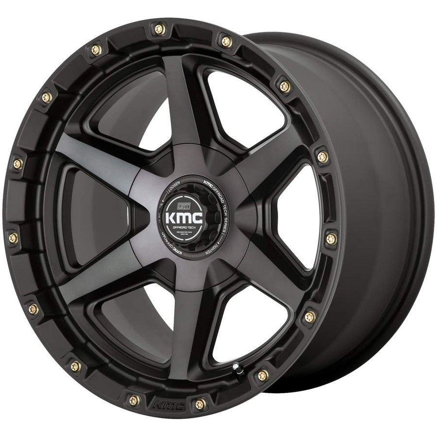 KMC Wheels Satin Black KM101 with Gray Tint Wheel Aluminum (17 x 9. inches /6 x 135 mm, 0 mm Offset)