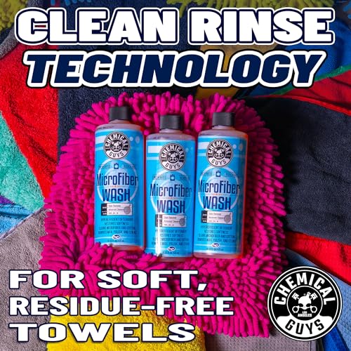 Chemical Guys Car Wash Towel and Microfiber Cleaning Cloth Detergent - Concentrated Cleaner for Towels, Microfiber Cloths, and Pads - Removes Dirt, Wax, Grease, Stains, Orange Scent - 16 oz