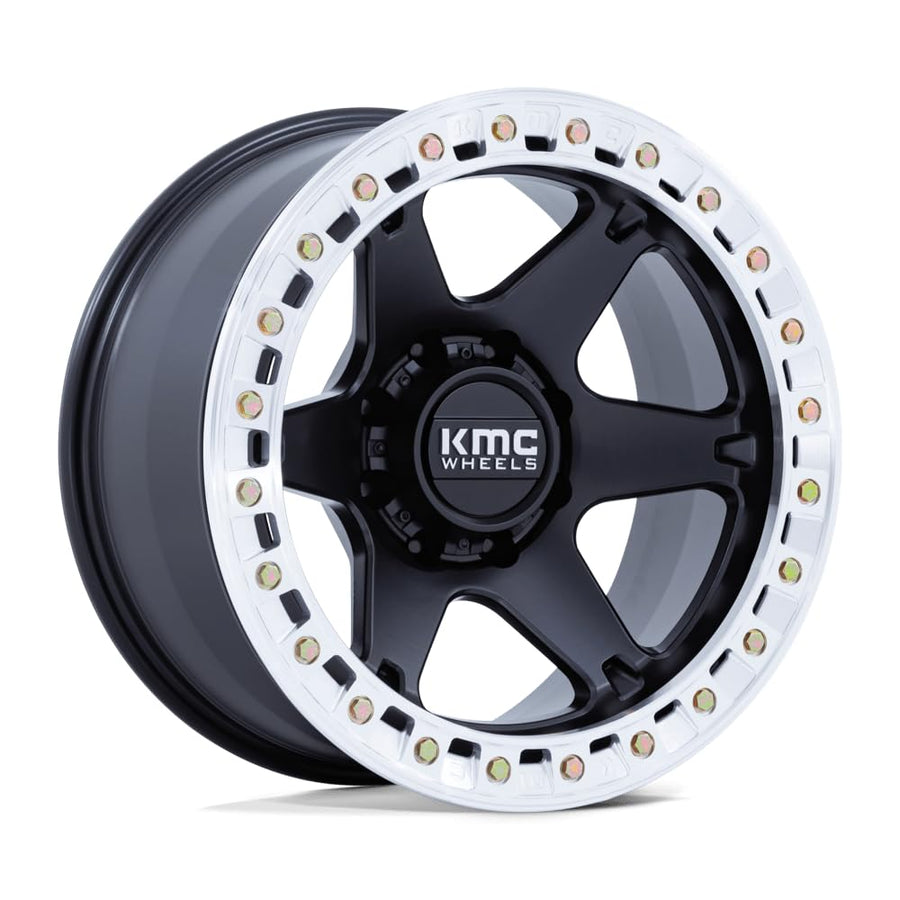 KMC 20X10 VI BEADLOCK 5X5.03.61-48mm SATIN BLACK W/MACHINED RING - KM238MD20105048N