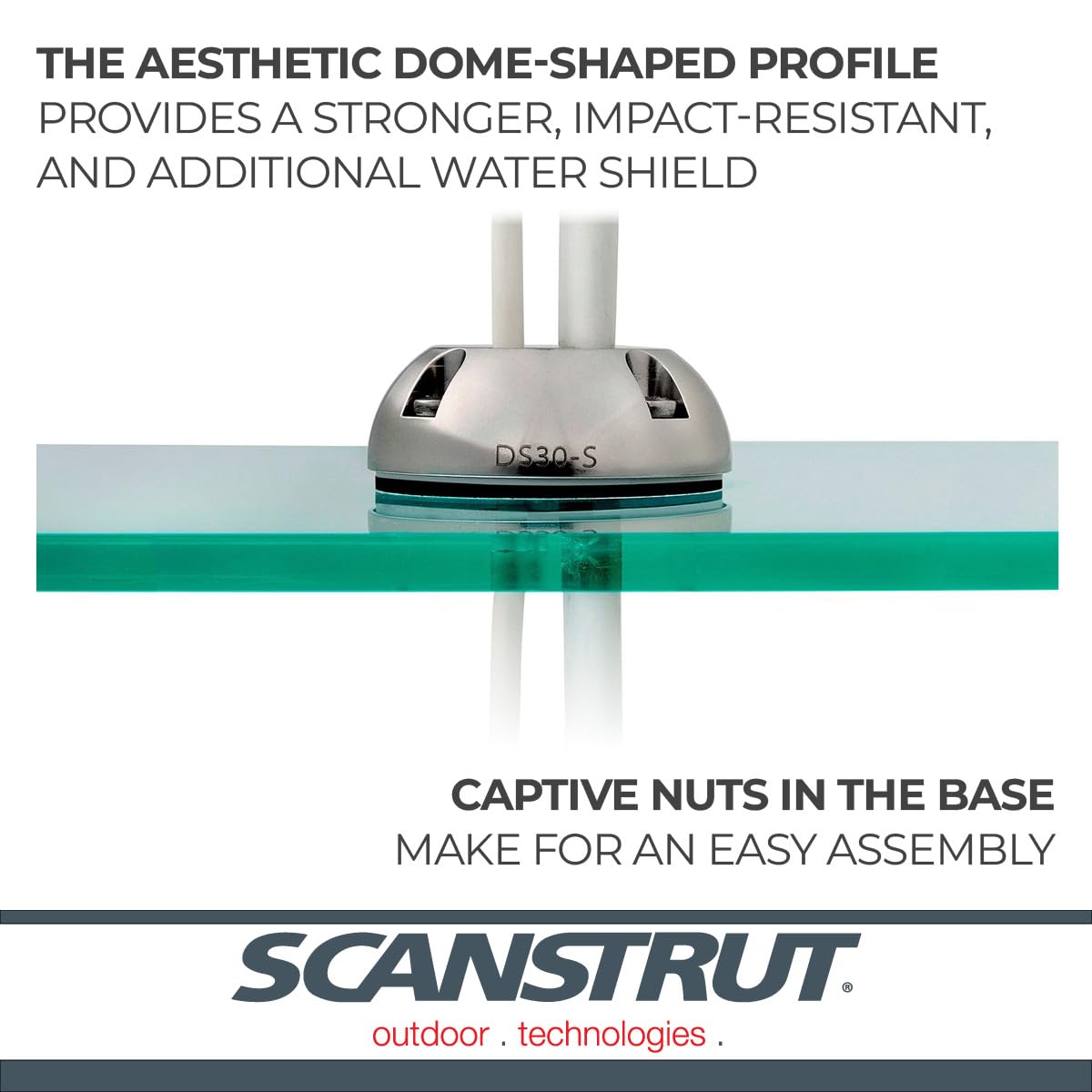 SCANSTRUT Osculati 59mm Round Stainless Steel Packing Gland with 9-14mm Diameter Cable