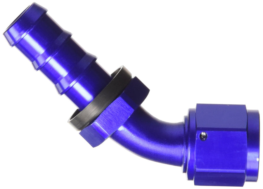 Russell Edelbrock 624100 Twist-Lok Red/Blue Anodized Aluminum -10AN 45-Degree Hose End
