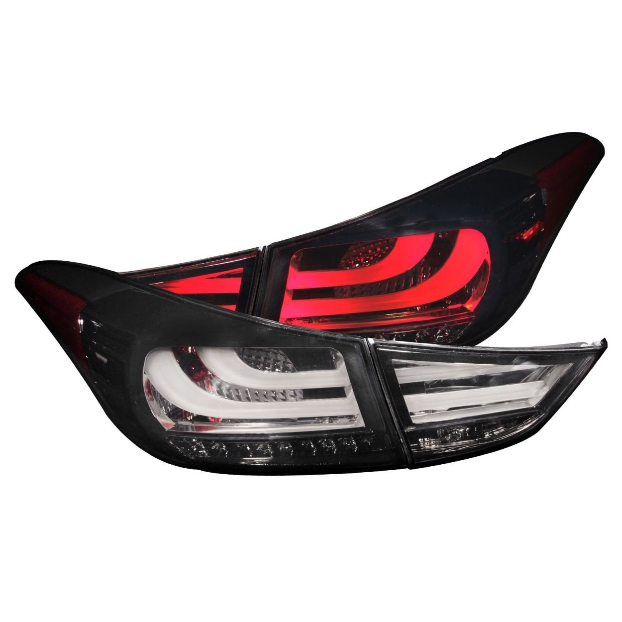 Chrome LED Tail Light Set-Smoke Lens ANZO USA 321297