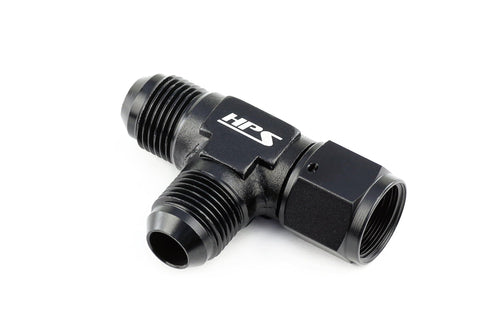 AN Tee Adapter Fitting HPS AN9261-10, Aluminum, Size: AN-10, Black with female on side