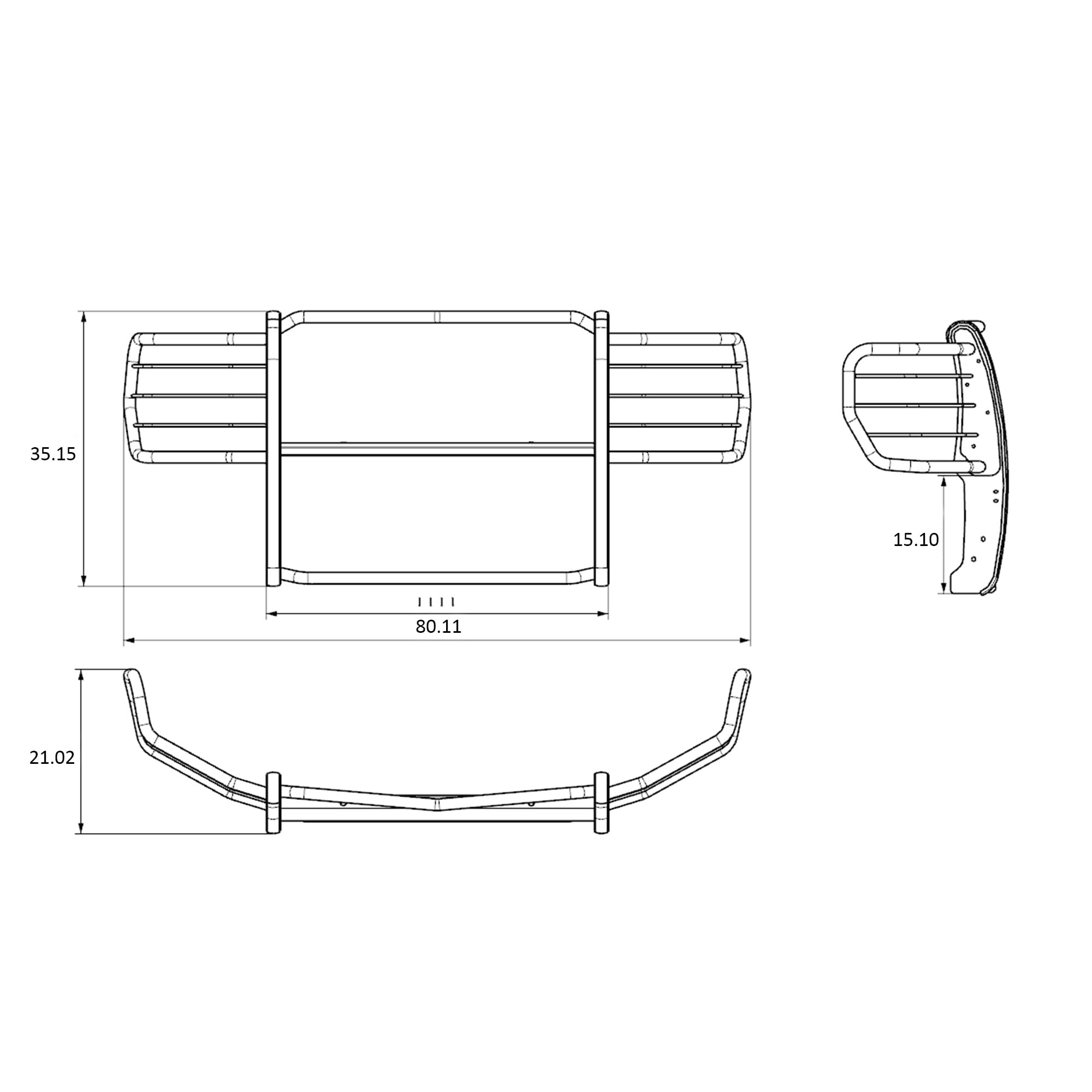 Modular Black Black Horse Grille Guard Compatible with 2015-2025 Ford E-350/2015-2025 Ford E-450-17FO35MA