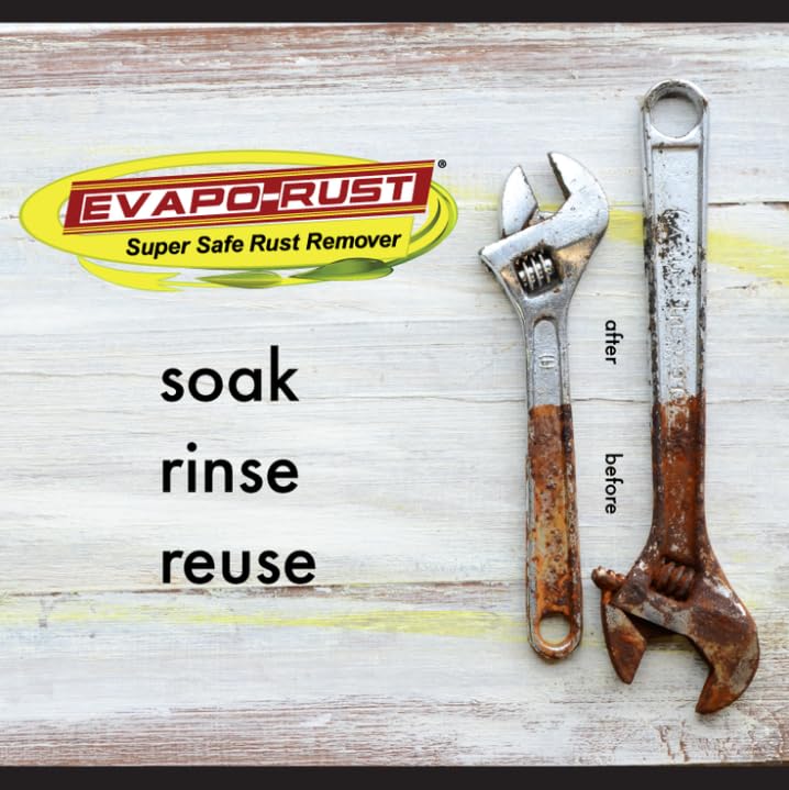 Heavy-Duty CRC Evapo-Rust, Rust Remover, Reusable, Acid-Free, Non-Corrosive, Water-based, 32 oz, Removes Rust to Bare Metal